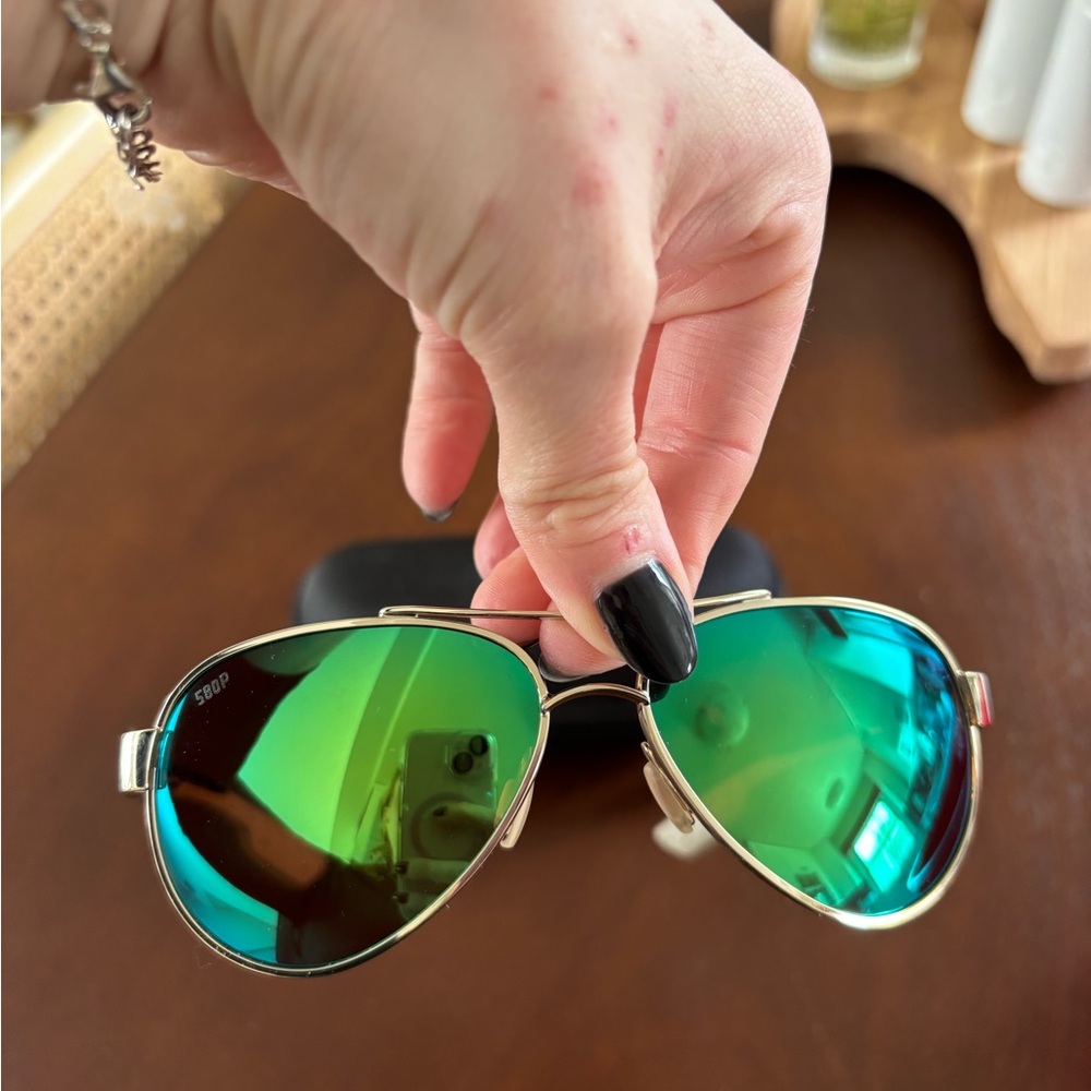 Costa Green Aviator Sunglasses - Picture 4 of 7